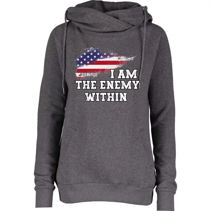 I Am The Enemy Within Womens Funnel Neck Pullover Hood