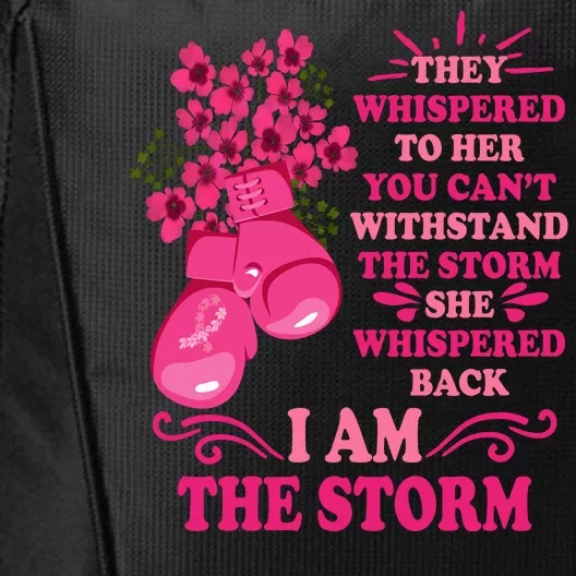 I Am The Storm Fight Breast Cancer Awareness Quote City Backpack