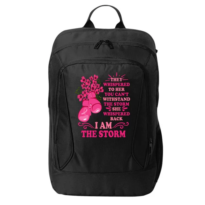 I Am The Storm Fight Breast Cancer Awareness Quote City Backpack