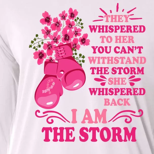 I Am The Storm Fight Breast Cancer Awareness Quote Cooling Performance Long Sleeve Crew