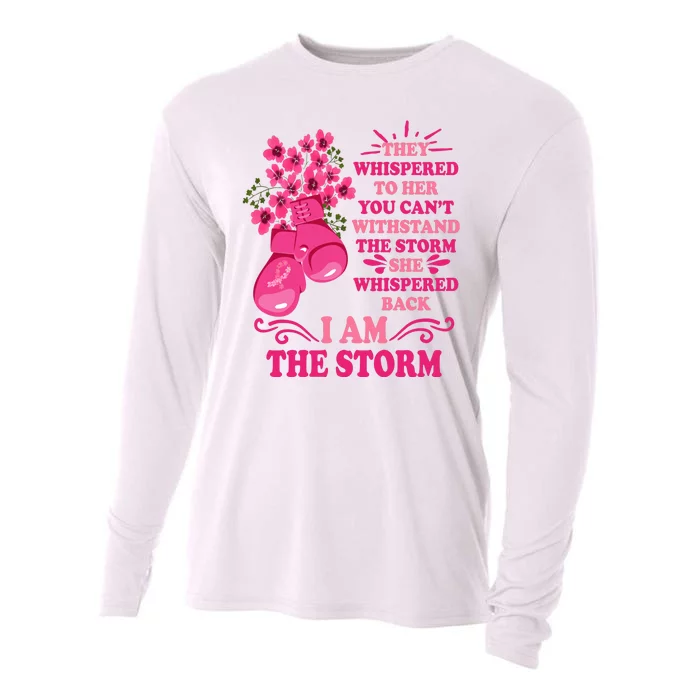 I Am The Storm Fight Breast Cancer Awareness Quote Cooling Performance Long Sleeve Crew