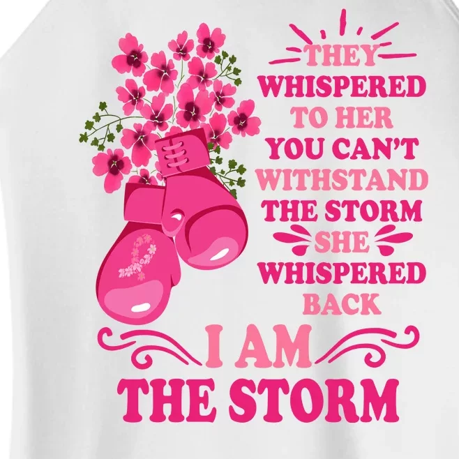 I Am The Storm Fight Breast Cancer Awareness Quote Women’s Perfect Tri Rocker Tank