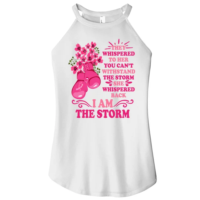 I Am The Storm Fight Breast Cancer Awareness Quote Women’s Perfect Tri Rocker Tank