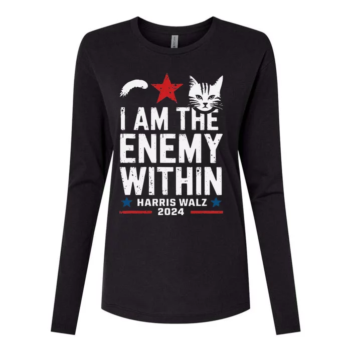 I Am The Enemy Within Kamala Harris 2024 Womens Cotton Relaxed Long Sleeve T-Shirt