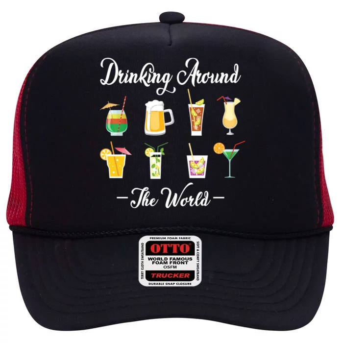 Ing Around The World Lovers Traveler Ing Gift High Crown Mesh Trucker Hat