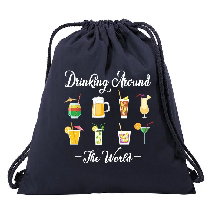 Ing Around The World Lovers Traveler Ing Gift Drawstring Bag