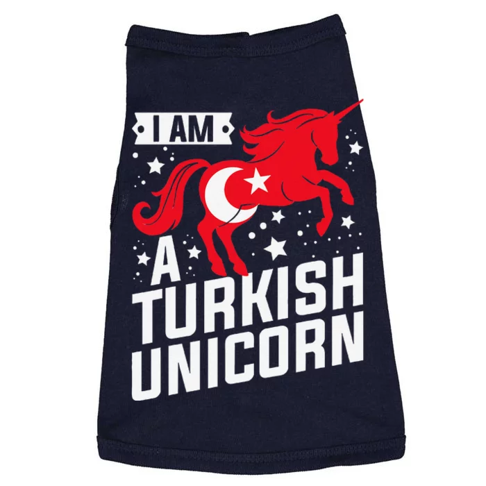 Iam A Turkish Unicorn Flag Design Tourist Souvenir Doggie Tank