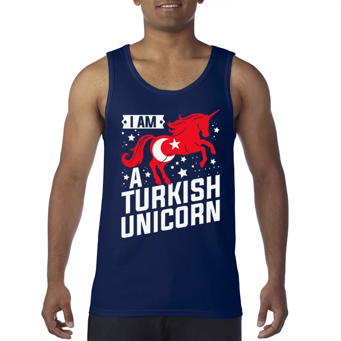 Iam A Turkish Unicorn Flag Design Tourist Souvenir Tank Top