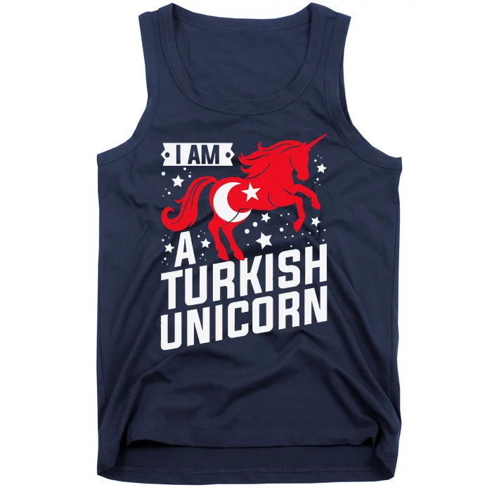 Iam A Turkish Unicorn Flag Design Tourist Souvenir Tank Top