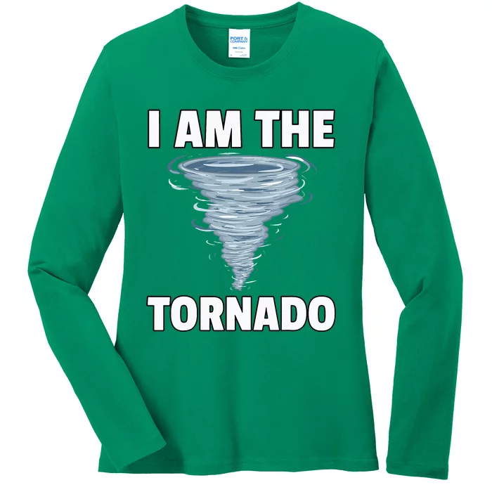 I Am The Storm Twister Tornado Hurricane Meteorologist Ladies Long Sleeve Shirt