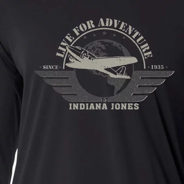 Indiana And The Temple Of Doom Aviation Badge Cooling Performance Long Sleeve Crew