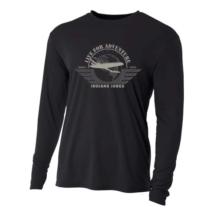 Indiana And The Temple Of Doom Aviation Badge Cooling Performance Long Sleeve Crew