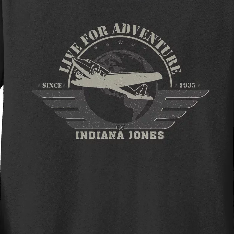 Indiana And The Temple Of Doom Aviation Badge Kids Long Sleeve Shirt