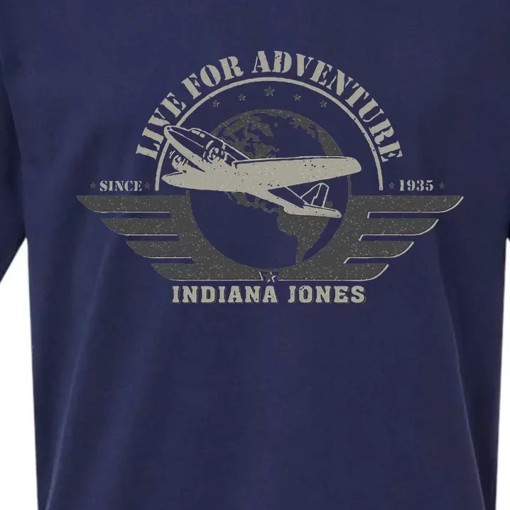 Indiana And The Temple Of Doom Aviation Badge Sueded Cloud Jersey T-Shirt