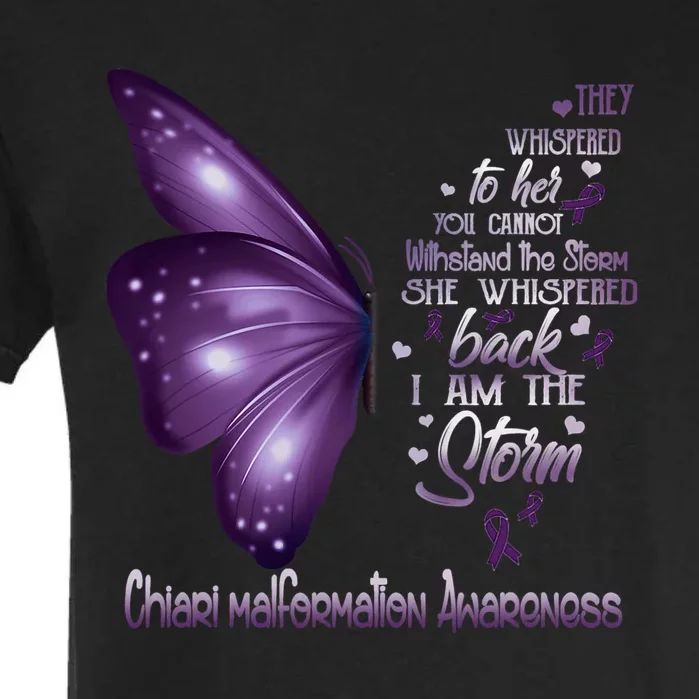 I Am The Storm Chiari Malformation Awareness Butterfly Garment-Dyed Heavyweight T-Shirt