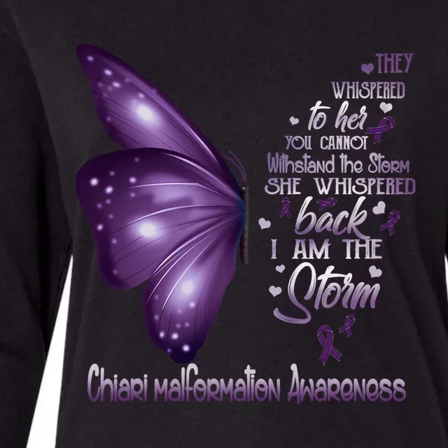 I Am The Storm Chiari Malformation Awareness Butterfly Womens Cotton Relaxed Long Sleeve T-Shirt