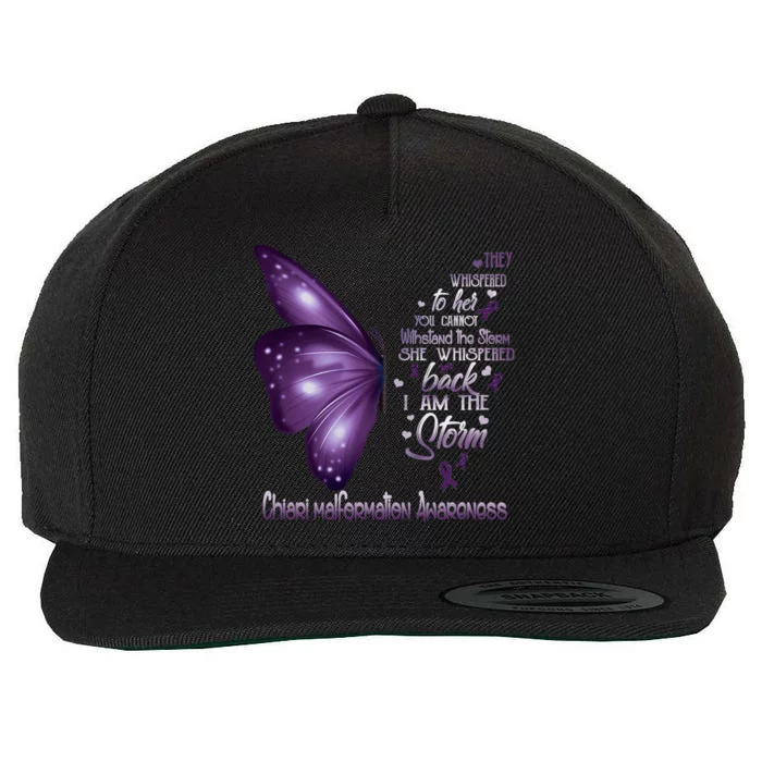 I Am The Storm Chiari Malformation Awareness Butterfly Wool Snapback Cap