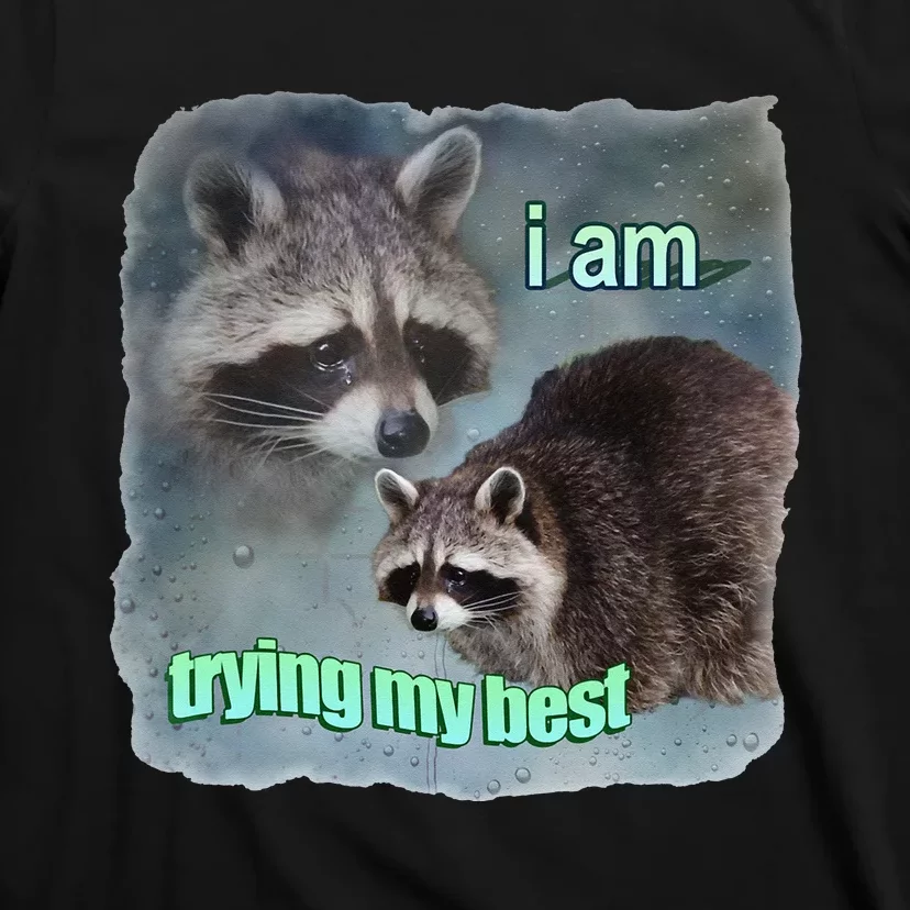 I Am Trying My Best Raccoon Meme T-Shirt