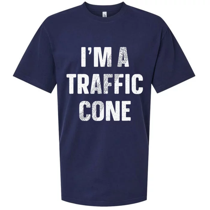 Im A Traffic Cone Costume Funny Halloween Sueded Cloud Jersey T-Shirt