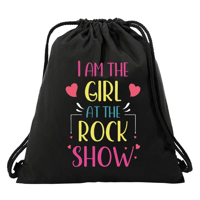 I am the at the Rock Show Rock Music Lover Vintage Drawstring Bag