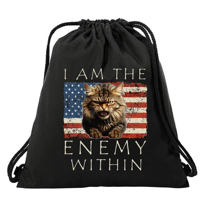 I Am The Enemy Within Kamala Harris 2024 Support Drawstring Bag