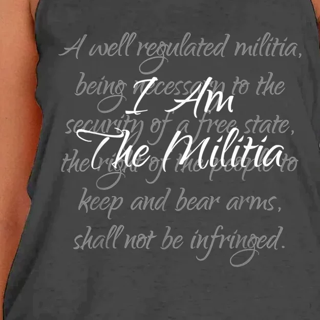 I Am The Militia Pro 2Nd Amendment Proud American Women's Knotted Racerback Tank