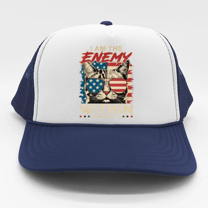 I Am The Enemy Within Kamala Harris Cat 2024 Trucker Hat