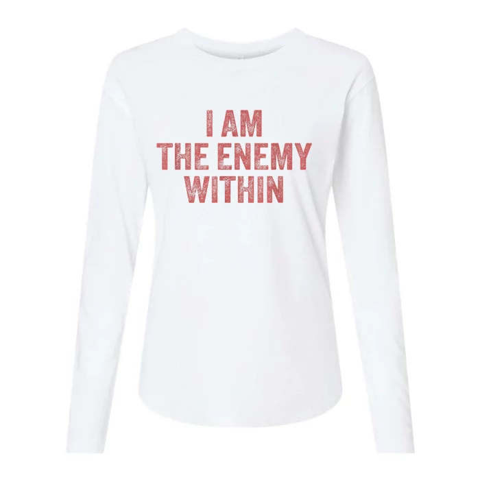 I Am The Enemy Within Pun Womens Cotton Relaxed Long Sleeve T-Shirt