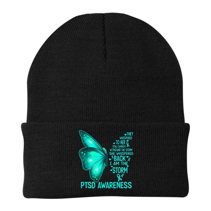 I Am The Storm PTSD Awareness Butterfly Knit Cap Winter Beanie