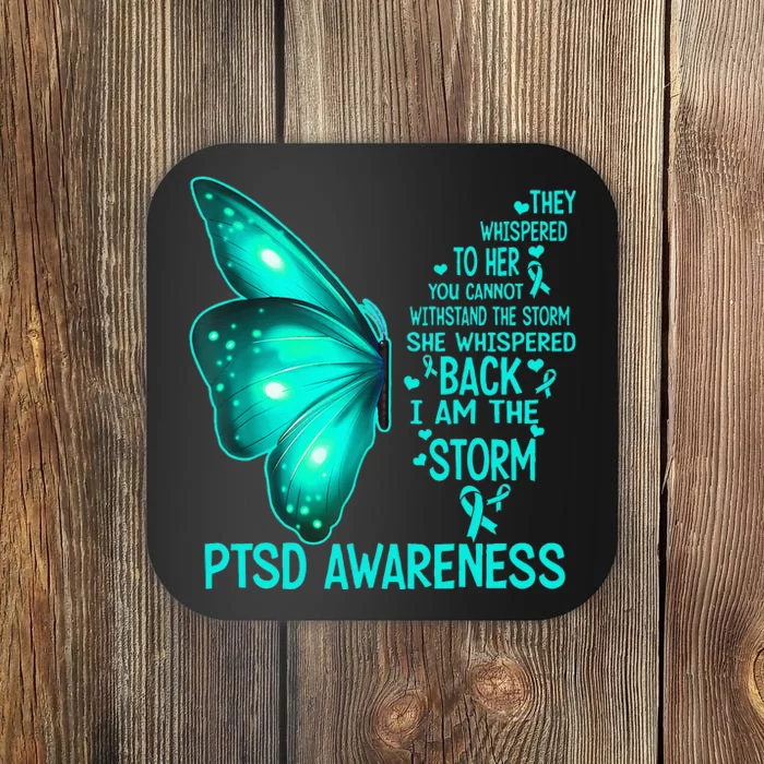 I Am The Storm PTSD Awareness Butterfly Coaster