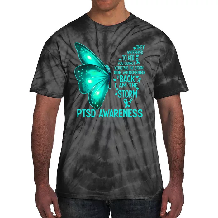 I Am The Storm PTSD Awareness Butterfly Tie-Dye T-Shirt