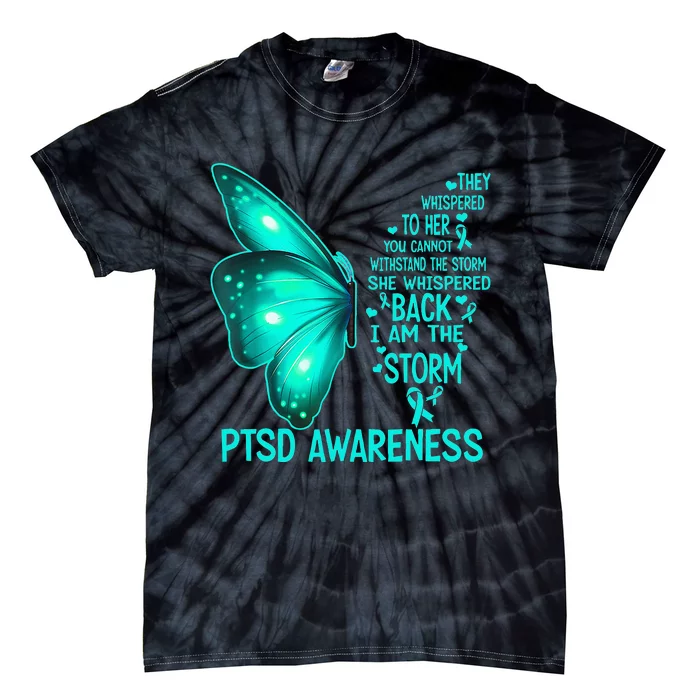 I Am The Storm PTSD Awareness Butterfly Tie-Dye T-Shirt