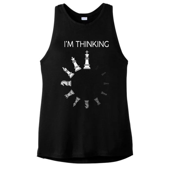 I am Thinking Chess Pieces I'm Thinking Chess Player Lover Ladies Tri-Blend Wicking Tank