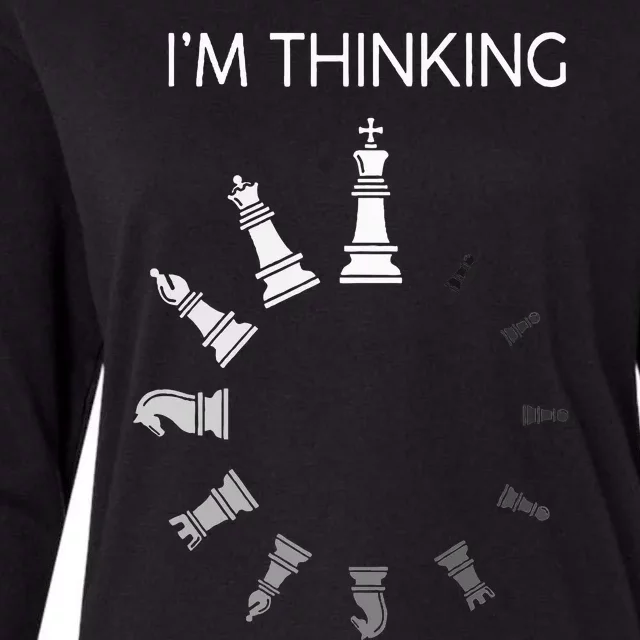 I am Thinking Chess Pieces I'm Thinking Chess Player Lover Womens Cotton Relaxed Long Sleeve T-Shirt