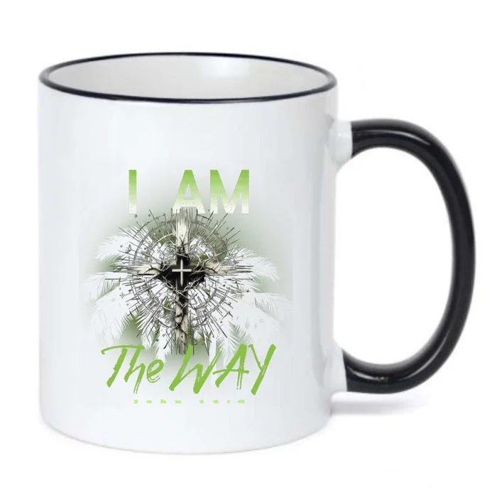 I Am The Way Christian Cross Of Jesus Christ Punk Art Design Gift Black Color Changing Mug