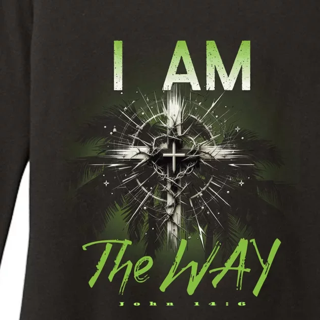 I Am The Way Christian Cross Of Jesus Christ Punk Art Design Gift Womens CVC Long Sleeve Shirt