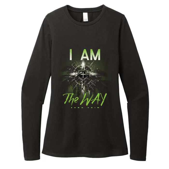 I Am The Way Christian Cross Of Jesus Christ Punk Art Design Gift Womens CVC Long Sleeve Shirt