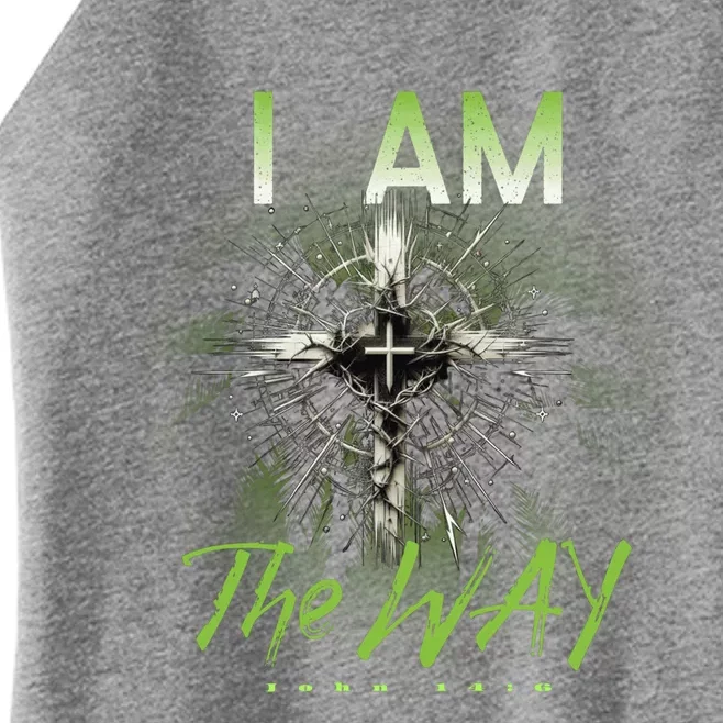 I Am The Way Christian Cross Of Jesus Christ Punk Art Design Gift Women’s Perfect Tri Rocker Tank