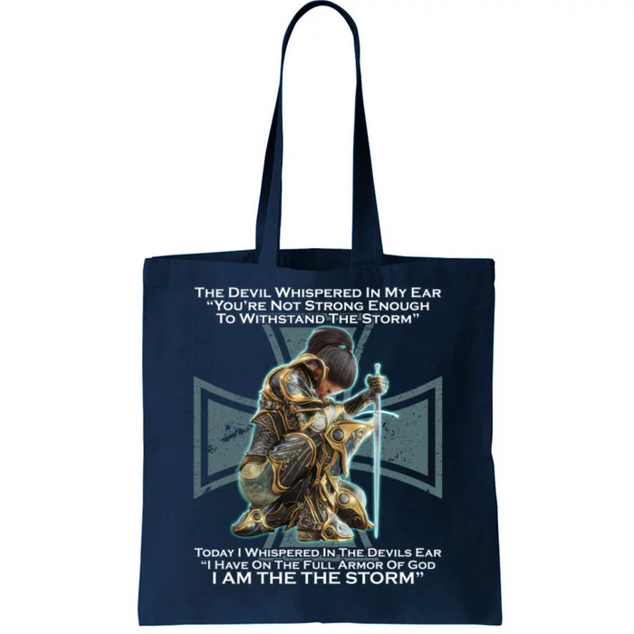 I Am The Storm Female Knight Warrioress Tote Bag