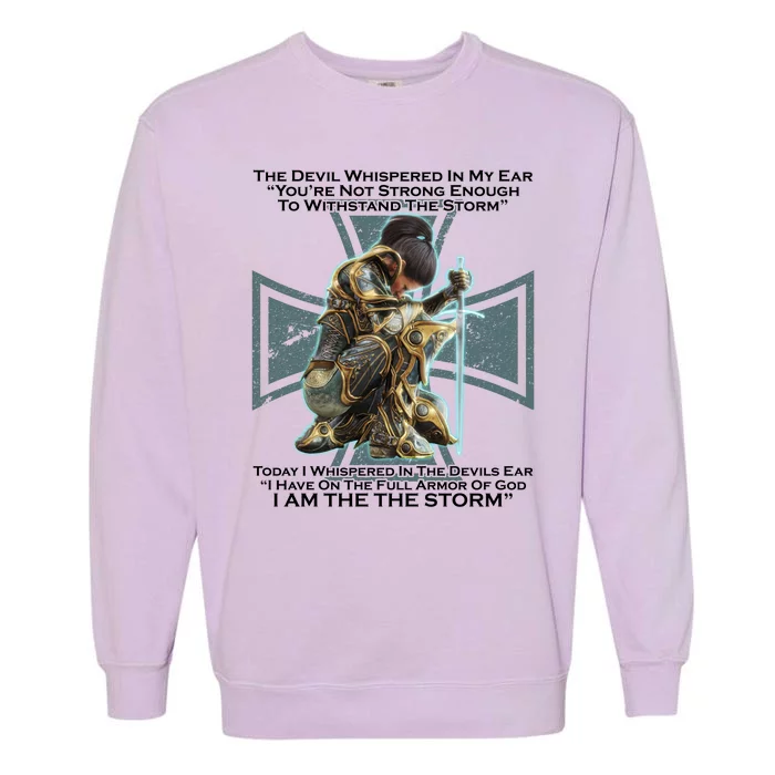 I Am The Storm Female Knight Warrioress Garment-Dyed Sweatshirt