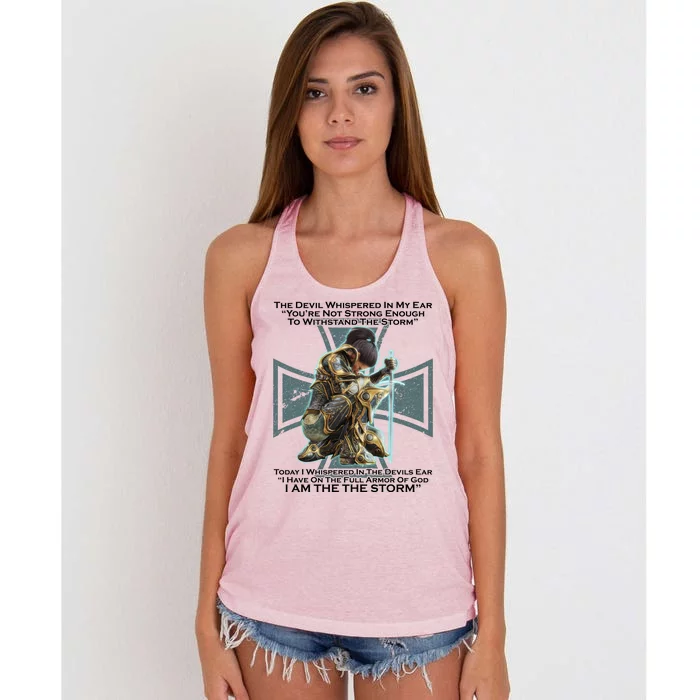 I Am The Storm Female Knight Warrioress Women's Knotted Racerback Tank