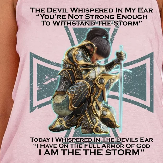 I Am The Storm Female Knight Warrioress Women's Knotted Racerback Tank