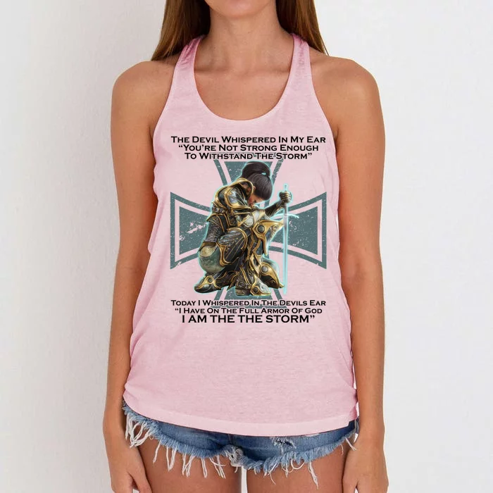 I Am The Storm Female Knight Warrioress Women's Knotted Racerback Tank