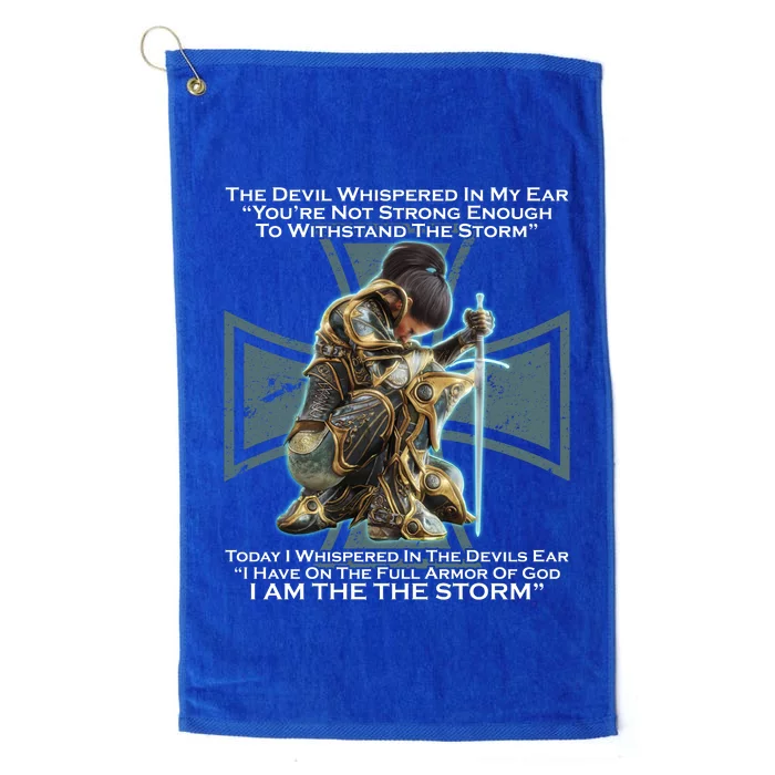 I Am The Storm Female Knight Warrioress Platinum Collection Golf Towel