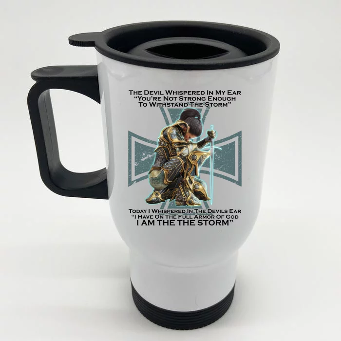 I Am The Storm Female Knight Warrioress Front & Back Stainless Steel Travel Mug