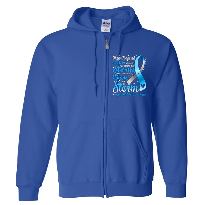 I Am The Storm Type 1 Diabetes Awareness Gift Full Zip Hoodie