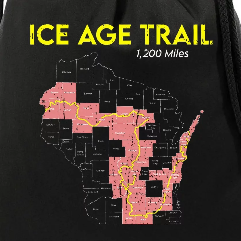 Ice Age Trail Wisconsin Longdistance Hiking Scenic Trail Drawstring Bag