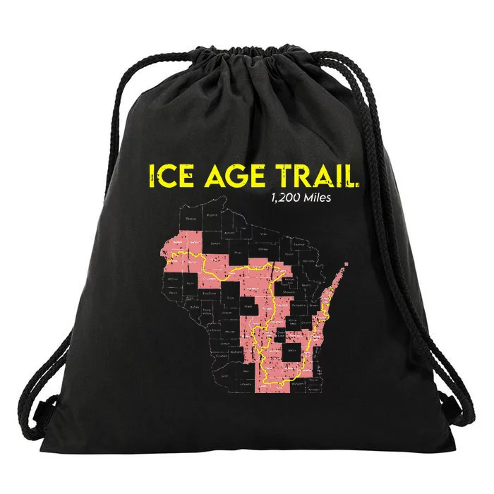 Ice Age Trail Wisconsin Longdistance Hiking Scenic Trail Drawstring Bag