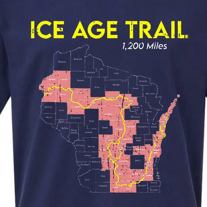 Ice Age Trail Wisconsin Longdistance Hiking Scenic Trail Sueded Cloud Jersey T-Shirt