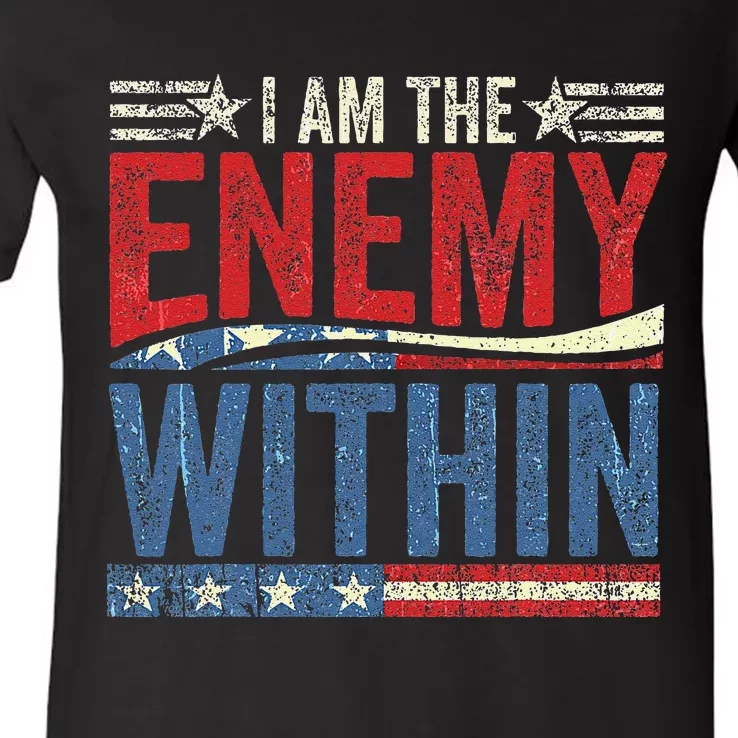 I Am The Enemy Within Pun V-Neck T-Shirt